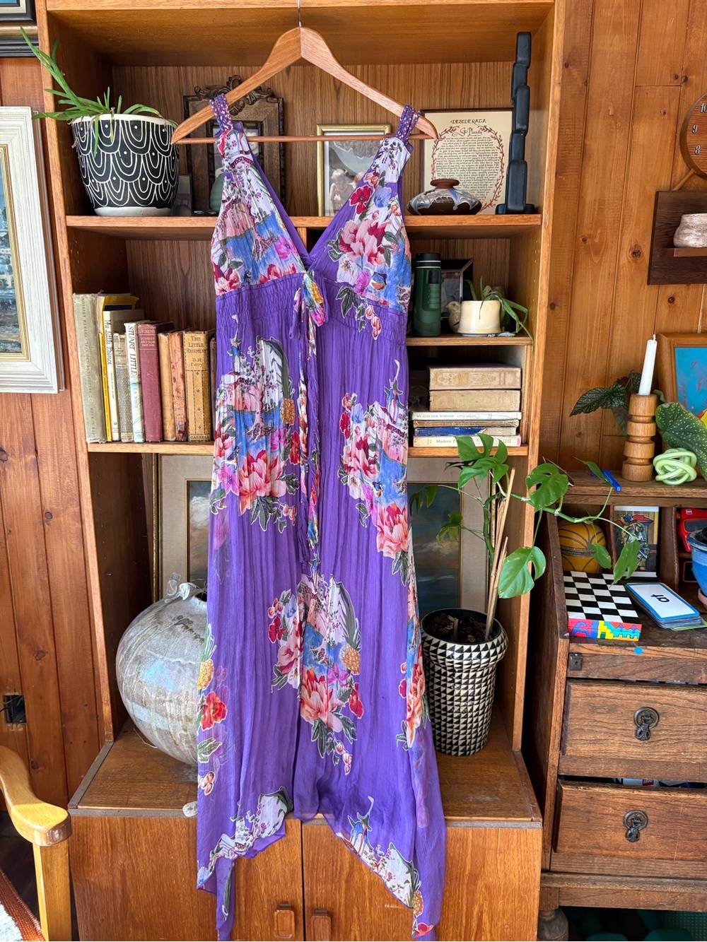 Traffic People 100% Silk Boho Flutter Fairy Whimsy Dress S